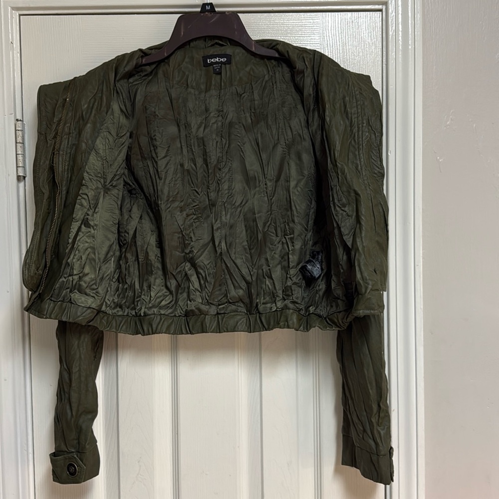 BEBE Faux Leather Green Jacket - Picture 4 of 16
